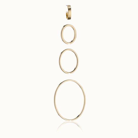 New Vita Fede Cassio Modular Convertible Earrings Gold Stainless Steel - Picture 4 of 13